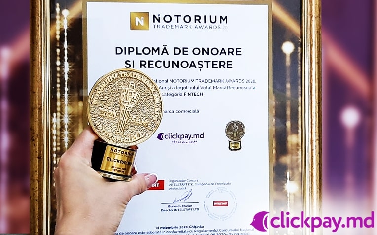 Clickpay.md decernat cu medalia de aur în categoria Fintech