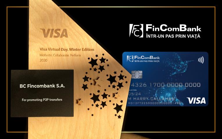 FinComBank S.A. a fost onorată de către Visa cu distincţia „For promoting P2P transfers”