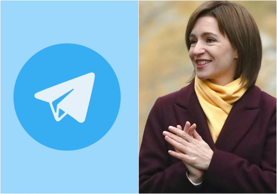 Canalul de Telegram al președintei Maia Sandu a devenit cel mai popular din Moldova la doar o zi de la lansare