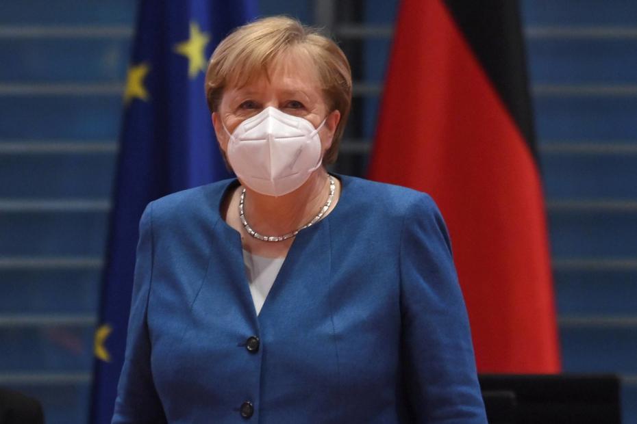 German Chancellor Angela Merkel arrives to lead the weekly cabinet meeting at the Chancellery in Berlin