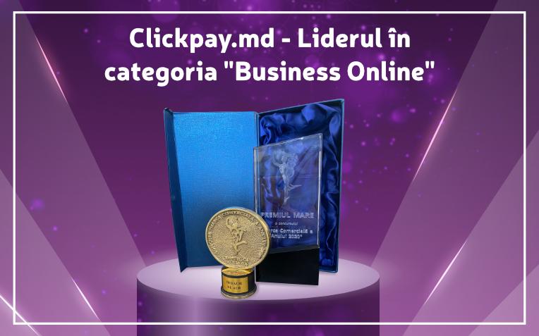 Clickpay.md a fost onorat cu Premiul Mare „Mercuriul de Aur” la nominalizarea „Business on-line” și cu Medalie de Aur la nominalizarea „Liderul anului”