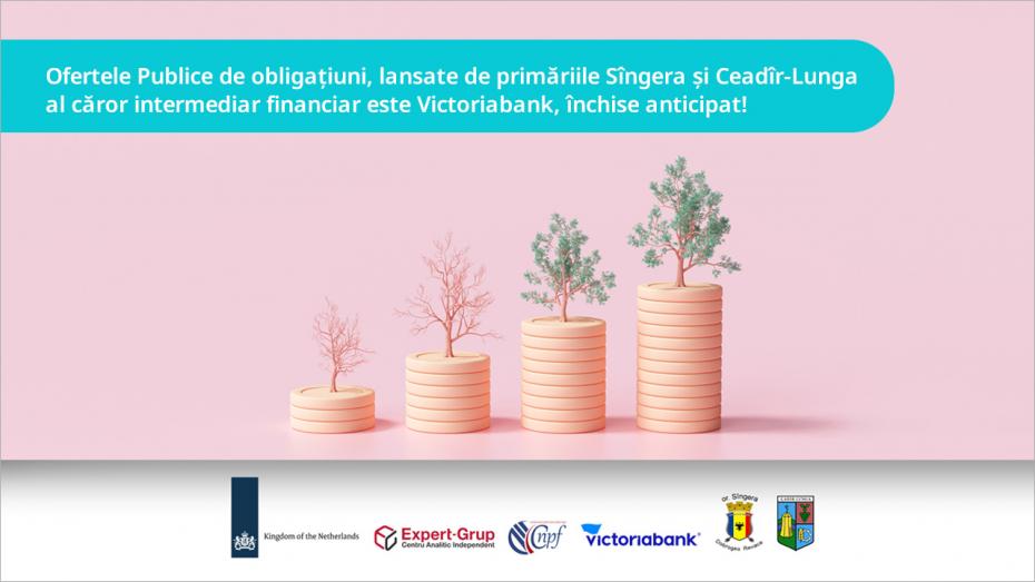 Premieră de succes pe piața de capital din Republica Moldova. Obligațiunile municipale emise de primăriile Sângera și Ceadâr-Lunga, subscrise integral cu sprijinul Victoriabank