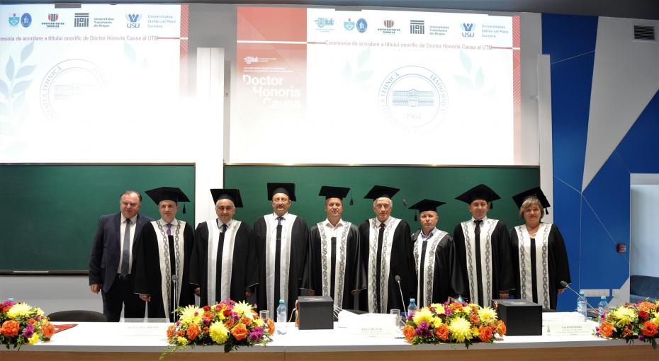 Rectorii universitari Dan Cașcaval și Valentin Popa au primit titlul onorific de Doctori Honoris Causa ai UTM