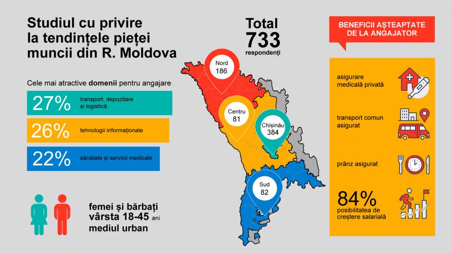 (sondaj) Transport, depozitare și logistică – cele mai atractive domenii pentru angajare din Republica Moldova