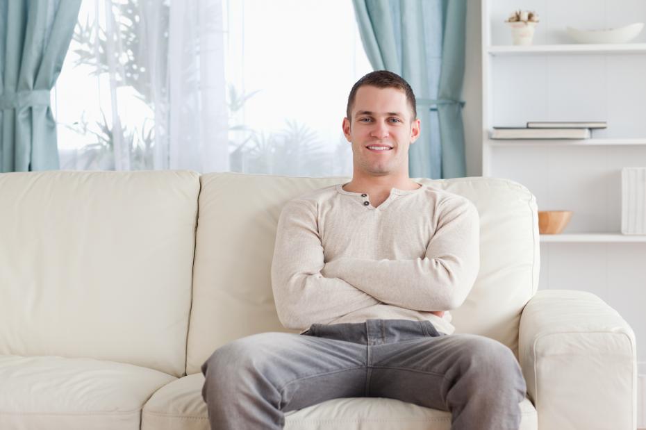 Man sitting on a couch