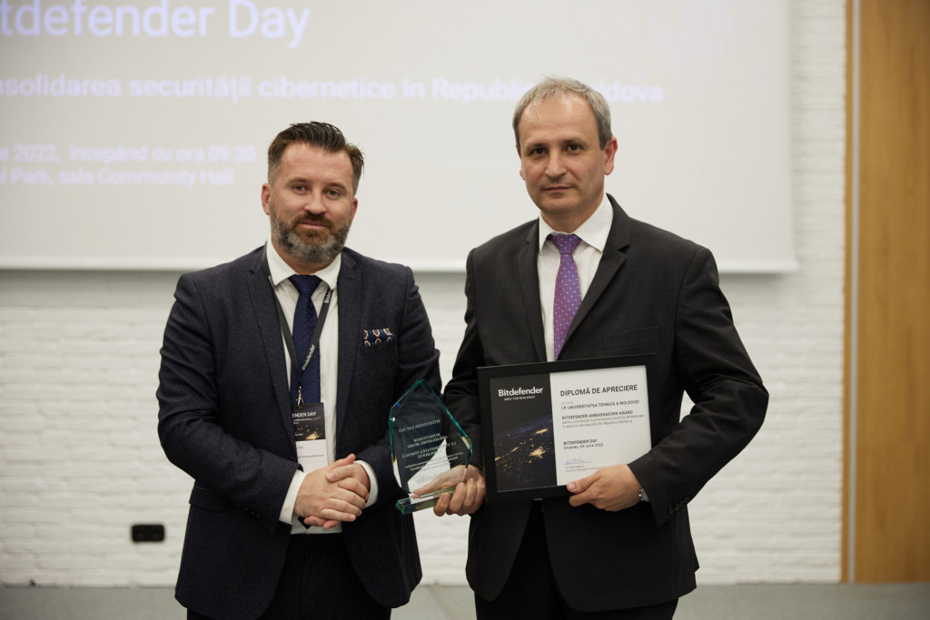 UTM și prorectorul pentru informatizare Dinu Țurcanu au fost nominalizați în calitate de BITDEFENDER AMBASSADORS