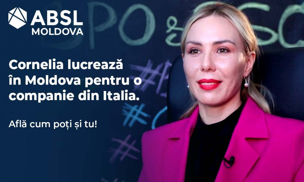 Oportunități internaționale de angajare: Cornelia Lesnic lucrează în Moldova pentru o companie din Italia