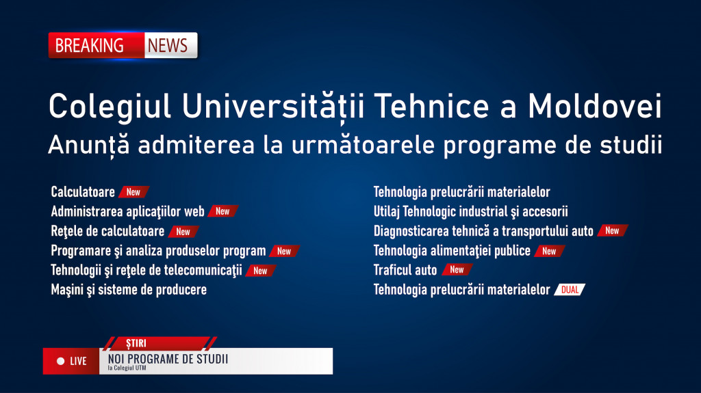 Admitere 2022. Ce trebuie să știi despre studiile la colegiul UTM