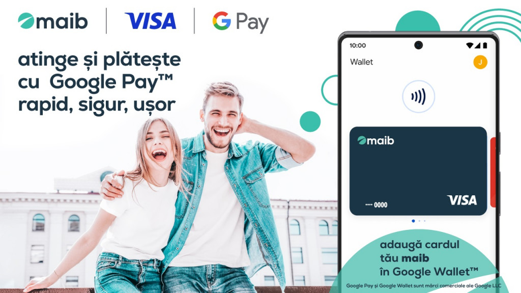 Noutate extraordinară pentru clienții maib – Google Pay este disponibil atât pe dispozitivele Android, cât și pe dispozitivele WearOS