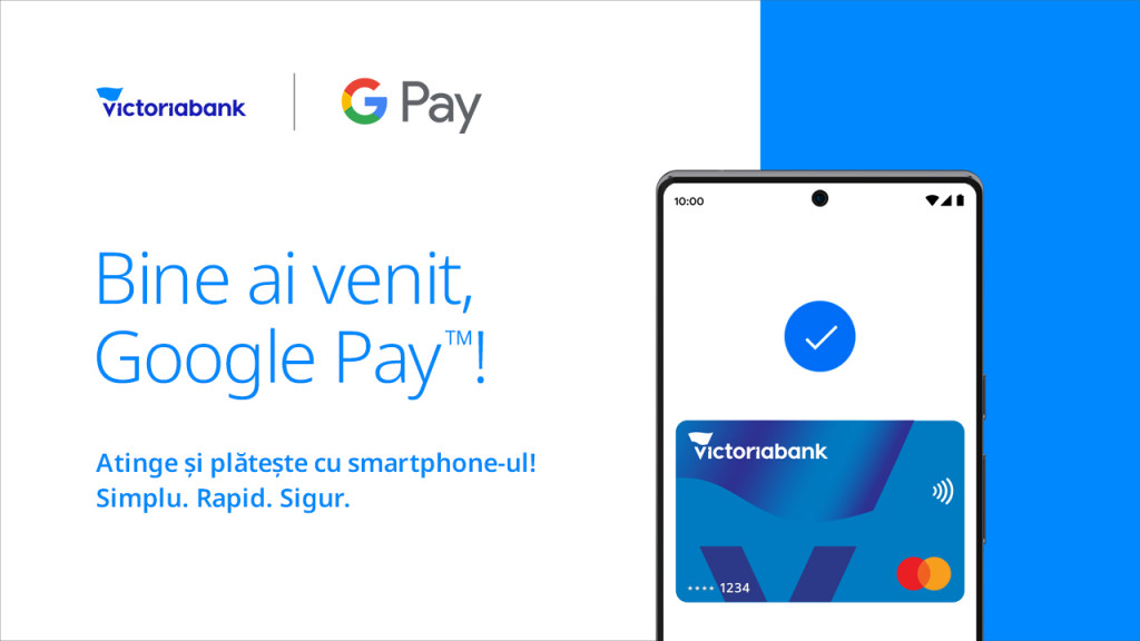 Google Pay™ devine disponibil pentru deținătorii de carduri Victoriabank. Atinge și plătește cu dispozitivul tău Android și WearOS simplu, sigur și rapid