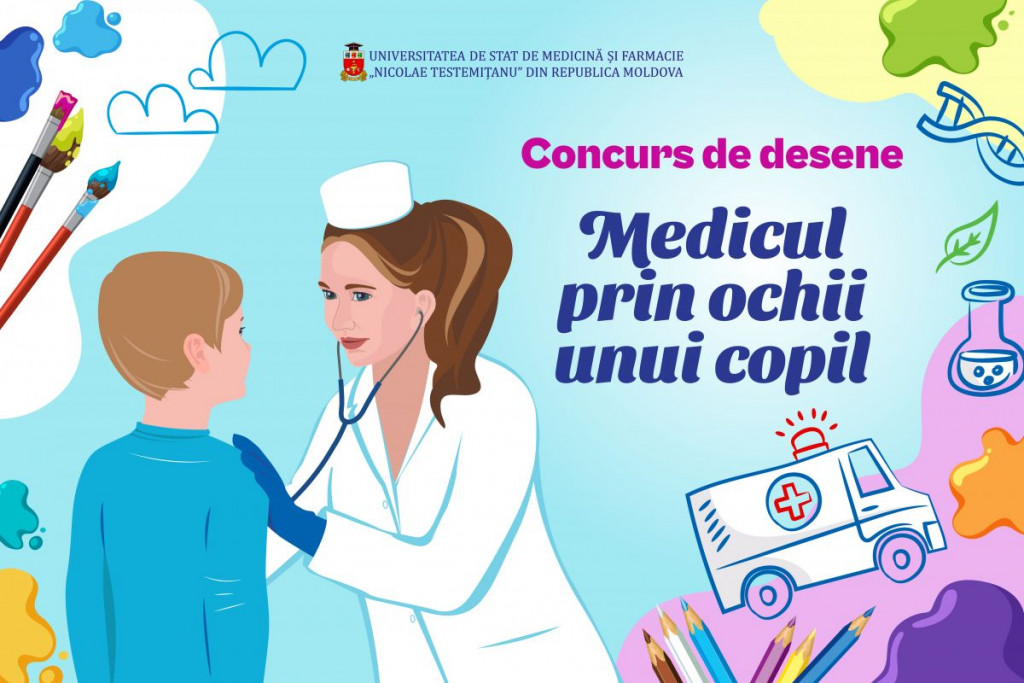 USMF invită toți elevii să participe la concursul de desene „Medicul – prin ochii unui copil”