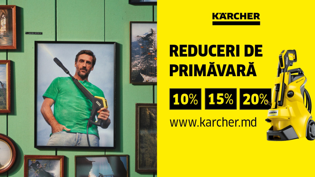 Kärcher – reduceri de primăvară 10 %, 15 % și 20 % la toate aparatele de spălat cu presiune înaltă