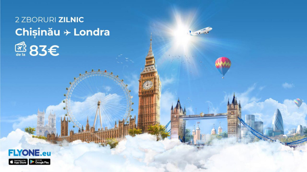 FLYONE anunță două zboruri zilnice spre Londra!