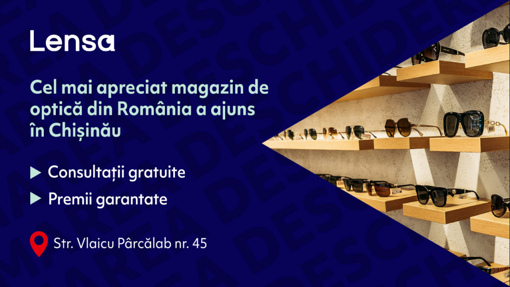 Lensa, cel mai apreciat retailer de optică din România, ajunge în Republica Moldova. În Capitală a fost deschis primul showroom