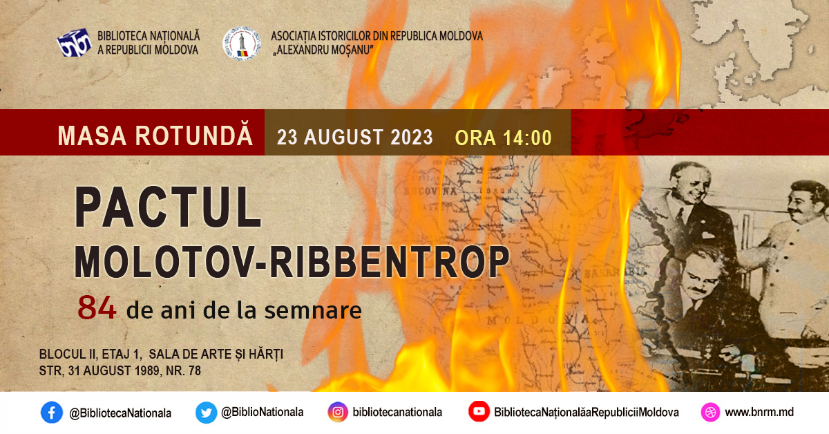 Sesiune de comunicări științifice „84 de ani de la semnarea Pactului Ribbentrop-Molotov”
