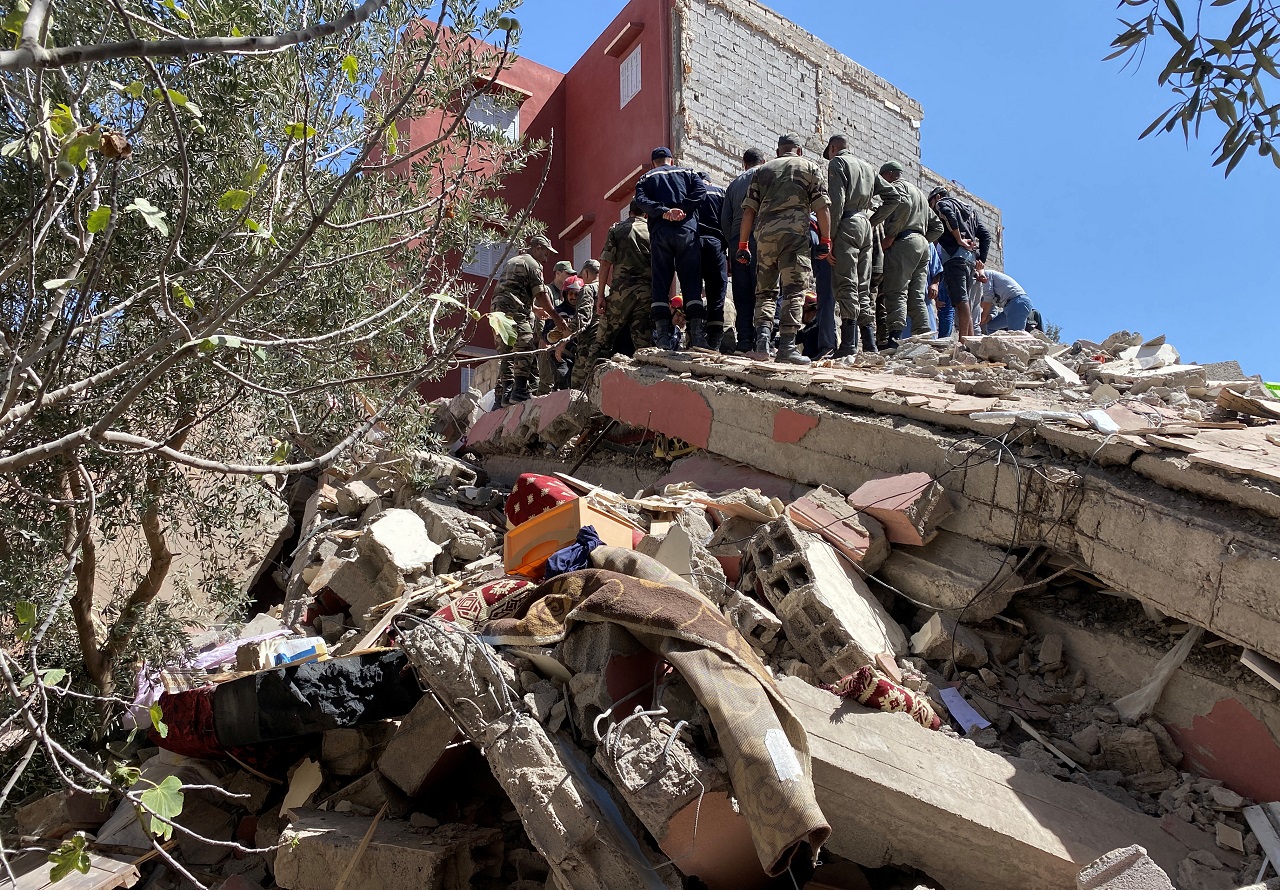 Aftermath of a powerful earthquake in Morocco