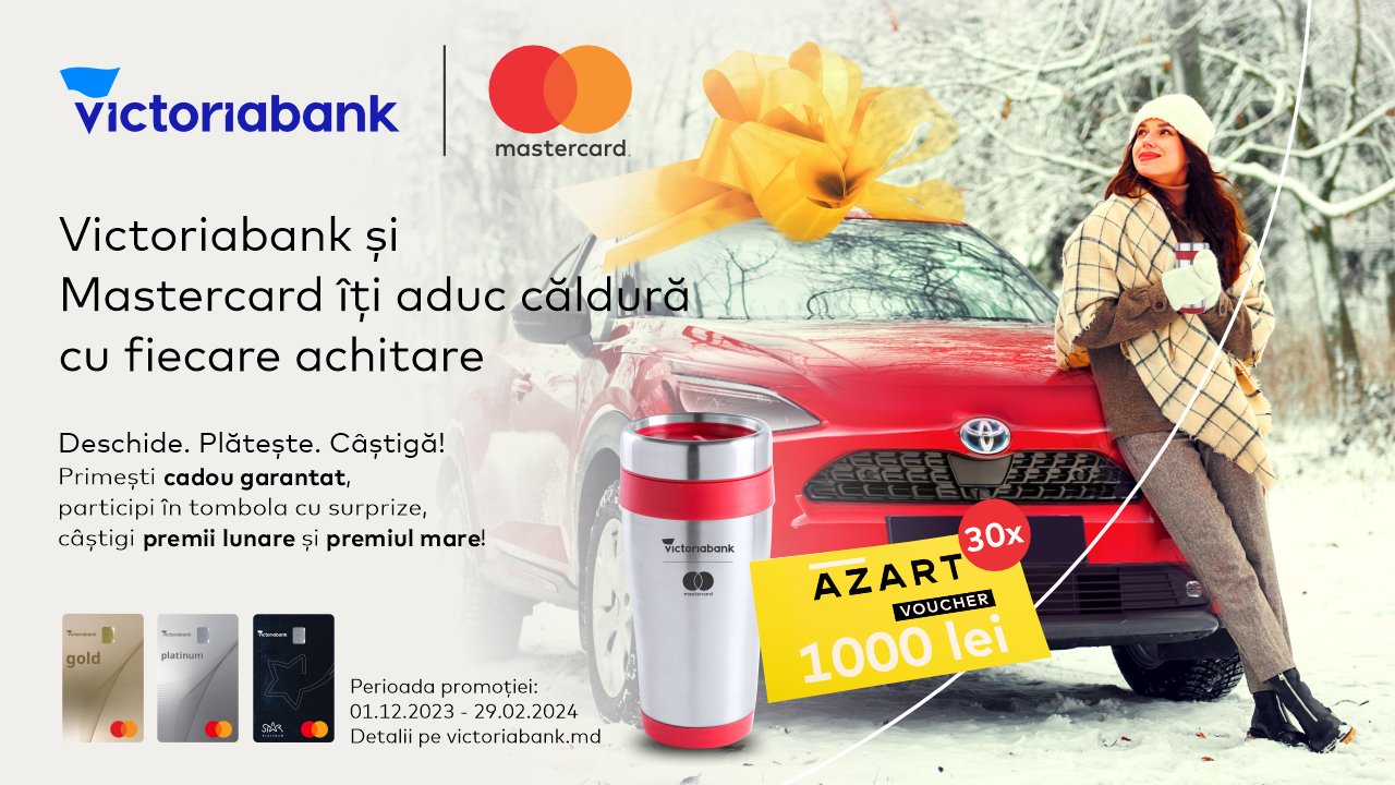 Victoriabank și Mastercard îți aduc căldură cu fiecare tranzacție în noua promoție de iarnă