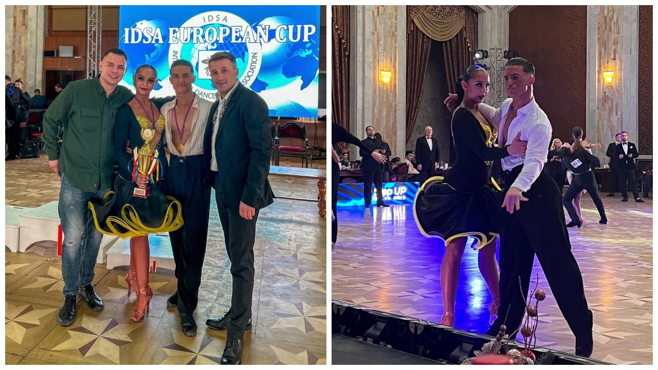 (foto) Un cuplu de dansatori din Moldova a câștigat Cupa Europei a Asociației Internaționale de Dansuri Sportive