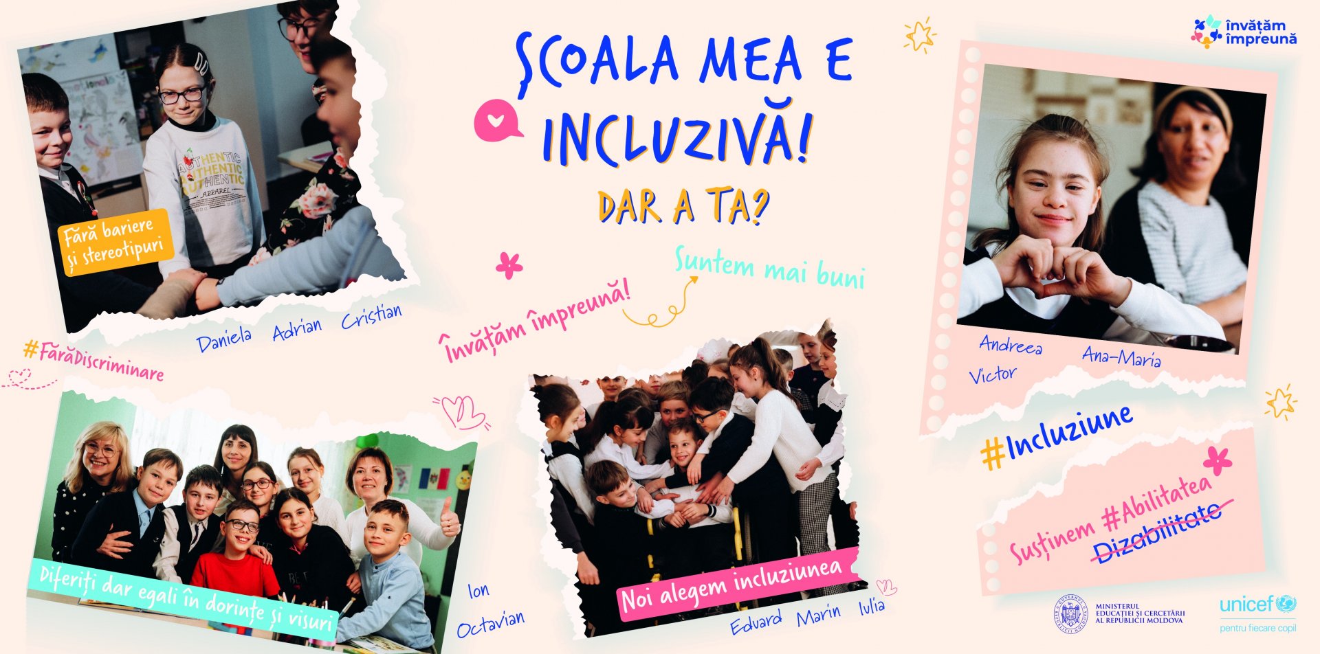 (video) „Învățăm împreună!”. A fost lansată campania națională de sensibilizare și promovare a educației incluzive