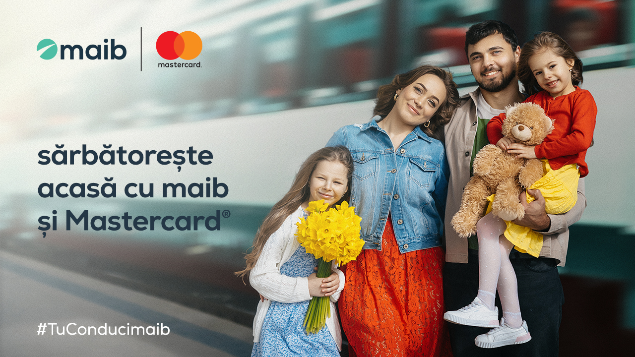 Sărbătorește acasă cu maib și Mastercard