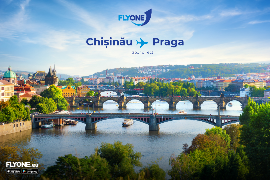 În această vară, FLYONE lansează zboruri Chișinău-Praga