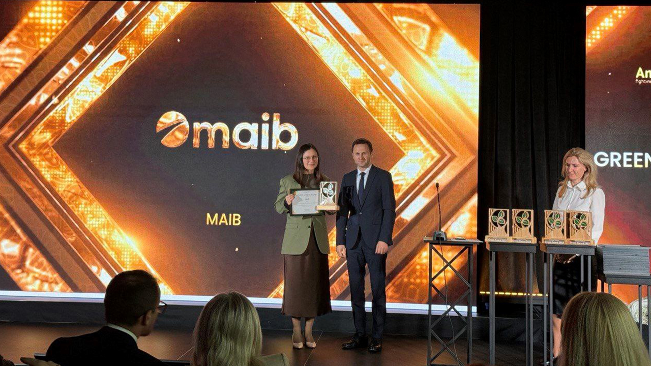 Maib – premiată pentru finanțarea verde la Green Award 2025, organizat de AmCham Moldova