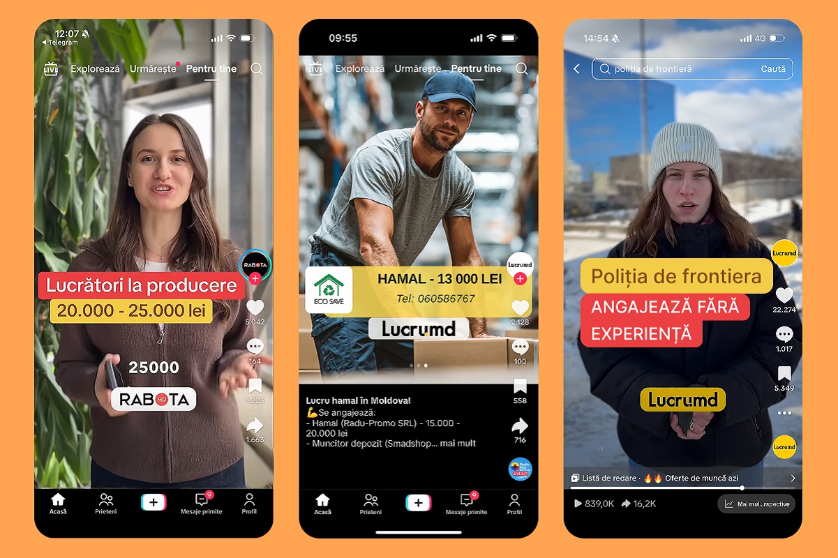 Anunțuri care captează priviri: aproape 10 milioane de vizualizări ale JobStories pe Lucru.md